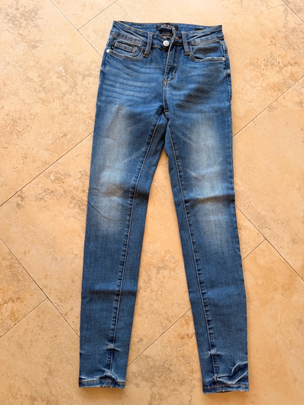 Judy Blue Mid Wash Skinny Jeans - Blue Fade